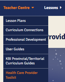 Screen capture of where to find the Healthcare Provider Toolkit.