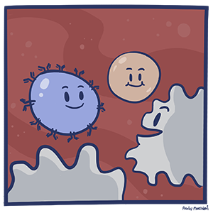 white blood cells fighting infection cartoon